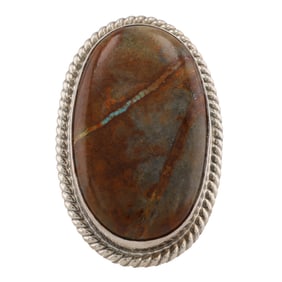 Anderson Largo Sterling Navajo Turquoise Ring Sz 7.5