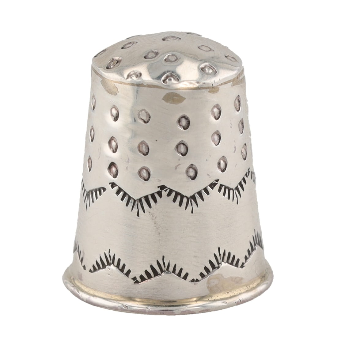Vintage Sterling Navajo Stamped Thimble: Vintage Navajo Stamped Thimble 3g