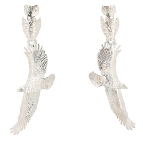Will Arviso Sterling Navajo Eagle Earrings