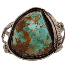 Vintage Sterling Navajo Royston Turquoise Cuff Bracelet