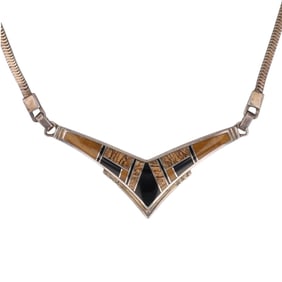 Jerry Cowboy Sterling Navajo Multistone Necklace