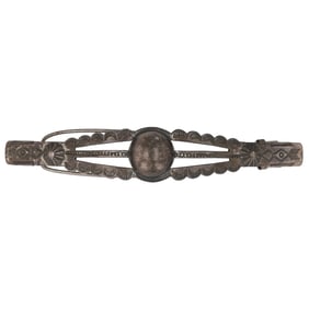 Fred Harvey Era Navajo Stamped Sterling Hair Clip
