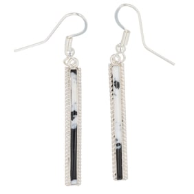 Alen Barney Sterling Navajo White Buffalo Earrings