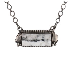 Benny Begay Sterling Navajo White Buffalo Necklace