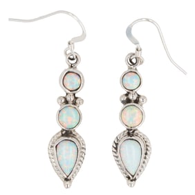 Gary Shorty Sterling Navajo Opal Earrings