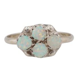 Swain Charlie Sterling Zuni Opal Ring Sz 8