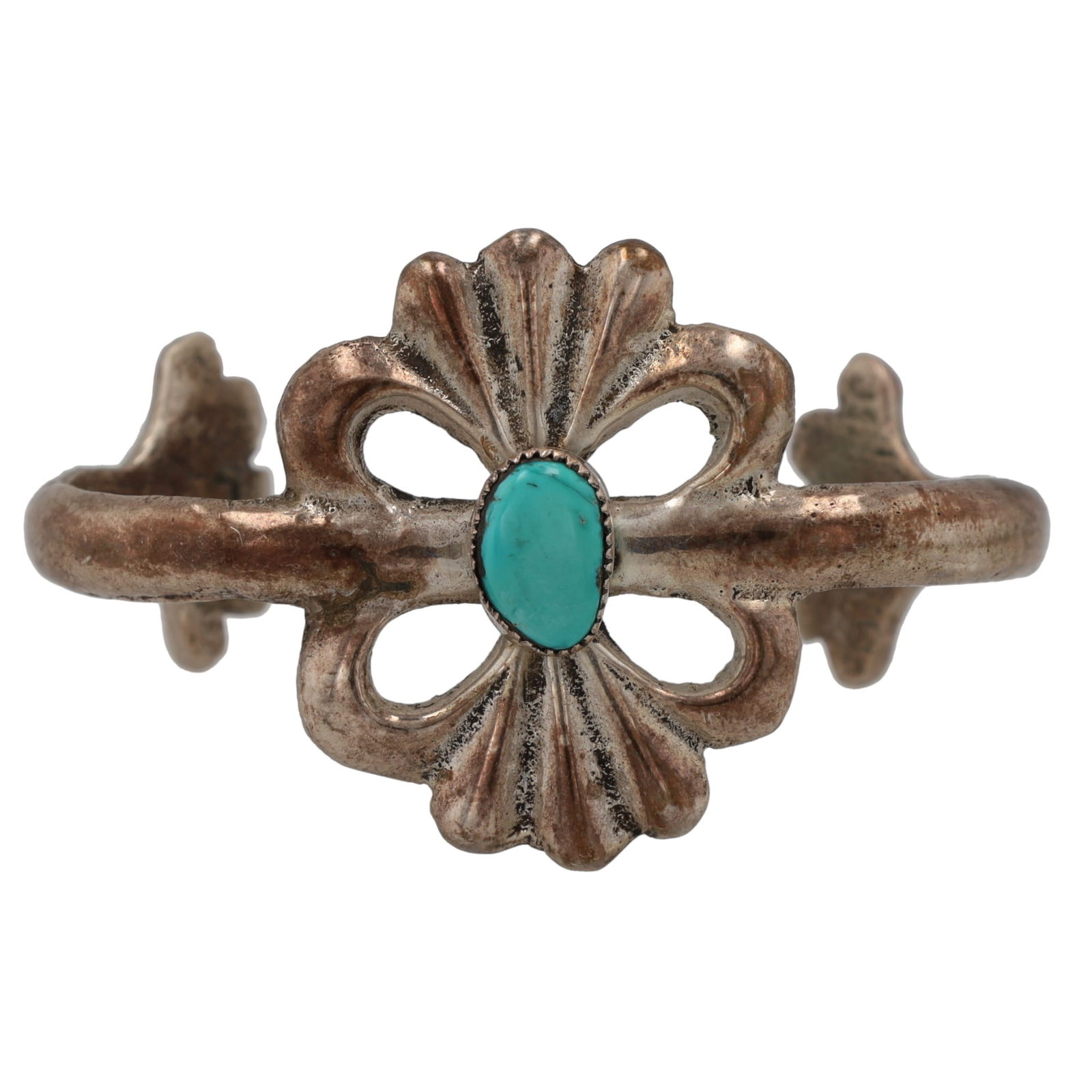 Vintage Sterling Navajo Sandcast Cuff Bracelet (1 of 6)