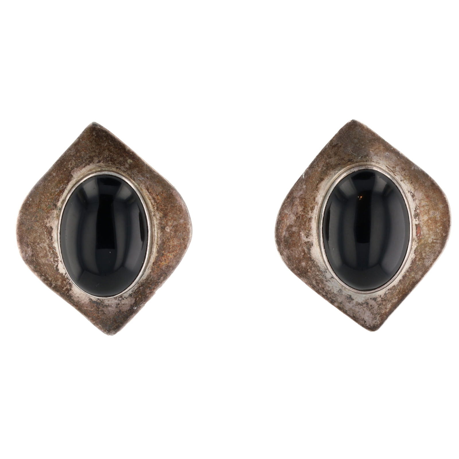 Nelson Pacheco Kewa Pueblo Onyx Sterling Earrings (1 of 4)