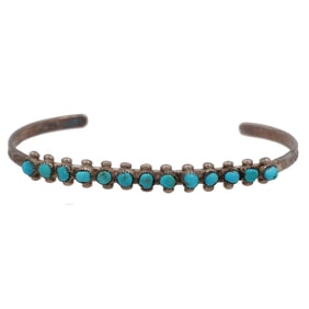 Vintage Sterling Navajo Turquoise Cuff Bracelet