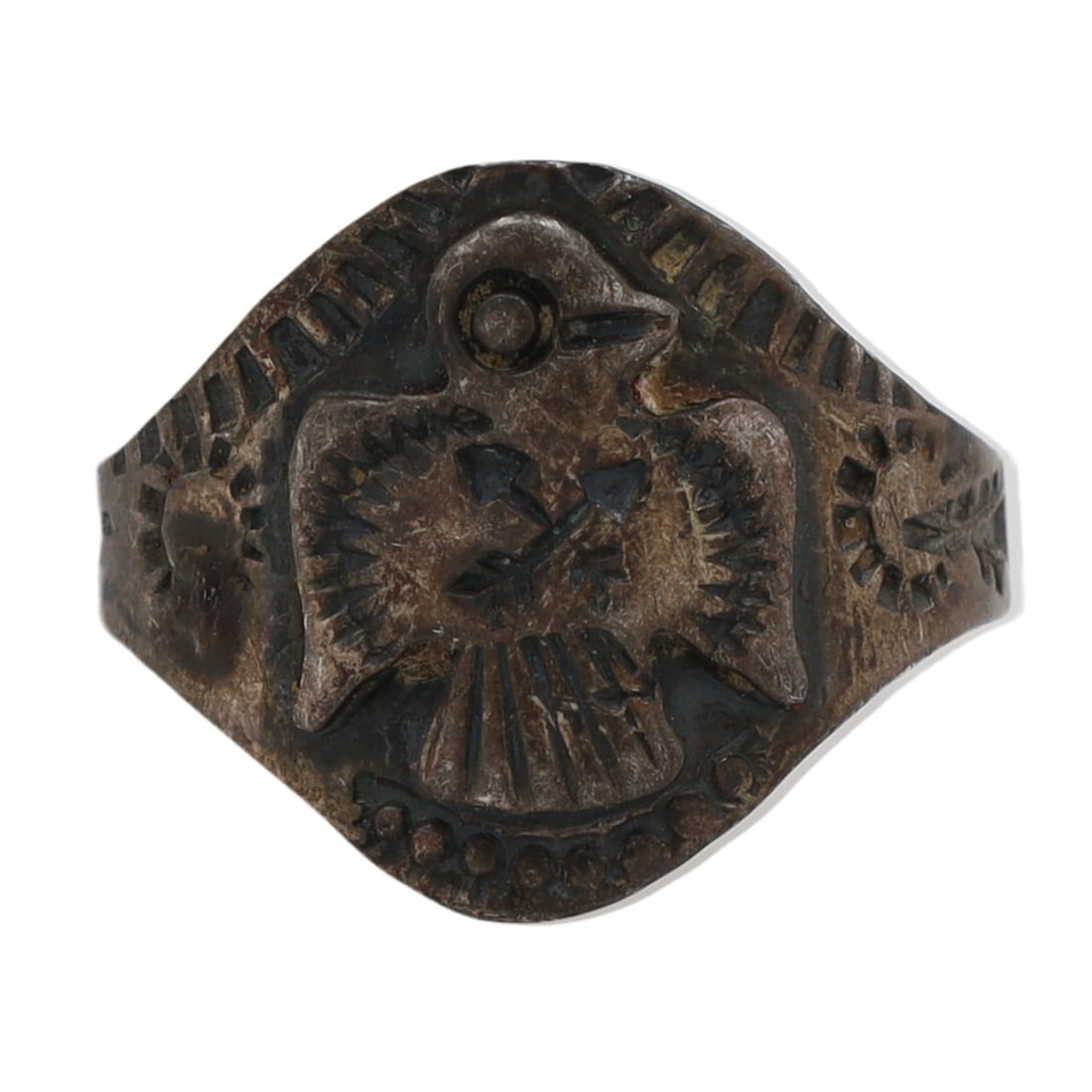 Fred Harvey Era Sterling Navajo Thunderbird Ring Sz 8.75 (1 of 5)