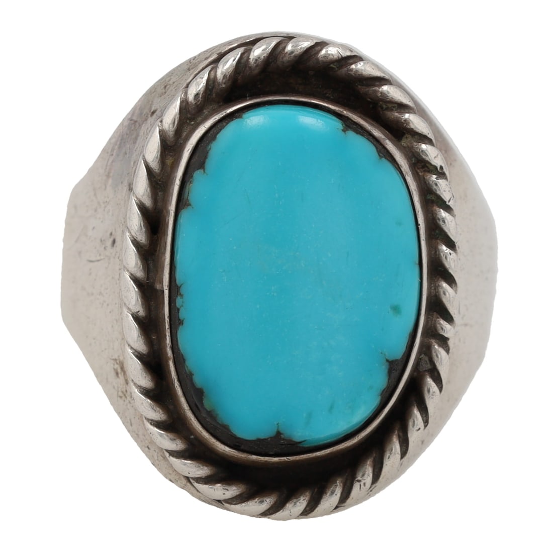 Vintage Sterling Navajo Turquoise Mens Ring Sz 11.5 (1 of 5)