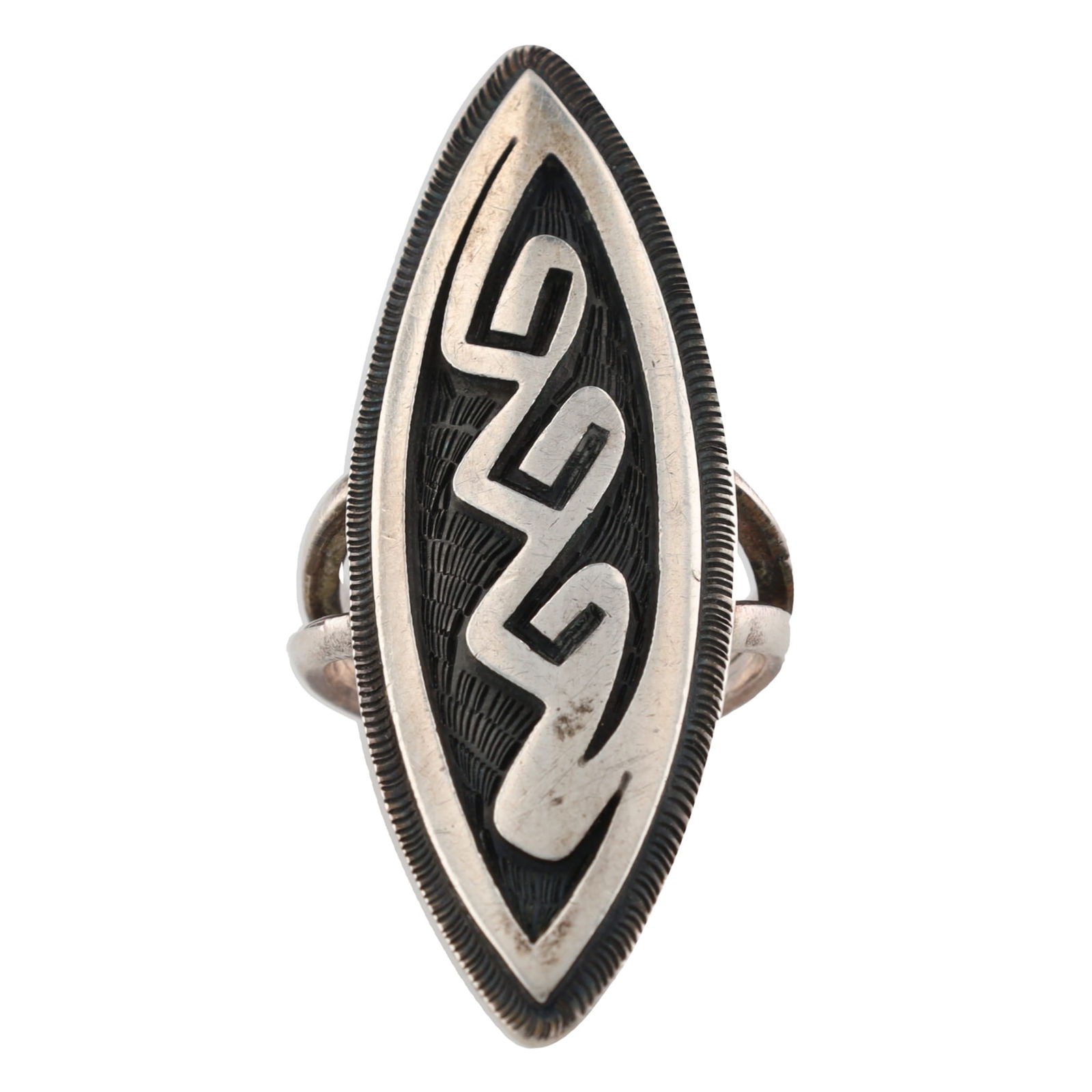 Trinidad Lucas Hopi Sterling Overlay Ring Sz 8.75 (1 of 5)