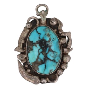Vintage Navajo Turquoise Sterling Pendant