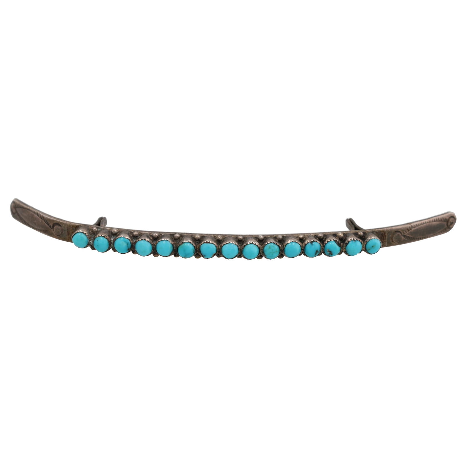 Vintage Navajo Snake Eye Turquoise Sterling Hair Clip: Vintage Navajo Snake Eye Turquoise Sterling Hair Clip 4g