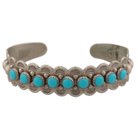 Bell Trading Post Turquoise Nickel Silver Cuff Bracelet