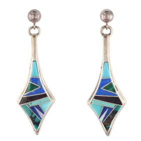 E. David & A Touch Of Santa Fe Shop Sterling Inlay Earrings