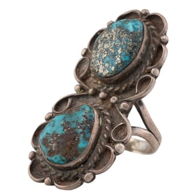 Navajo Turquoise Sterling Ring Sz 7.25
