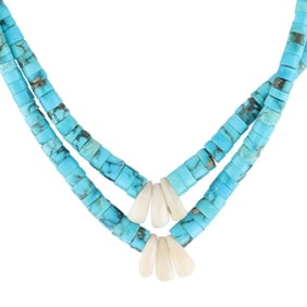 Vintage Santo Domingo Turquoise Coral Heishi Jacla