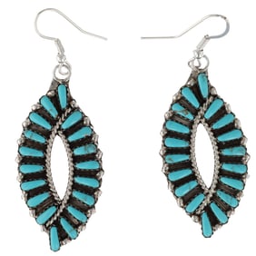 Tamara Benally Navajo Kingman Turquoise Sterling Earrings