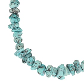 Vintage Navajo Chunky Turquoise Sterling Beaded Necklace