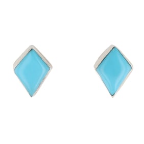 Maryann Nelia Zuni Turquoise Sterling Stud Earrings