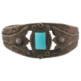 Fred Harvey Era Turquoise Sterling Cuff Bracelet