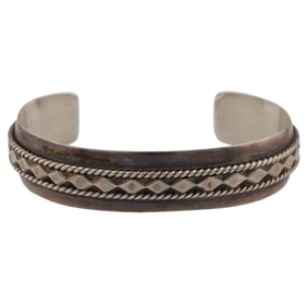 Tahe Navajo Sterling Cuff Bracelet