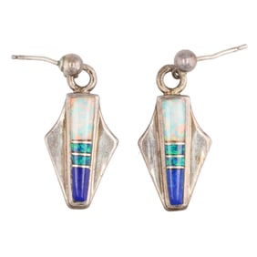 First American Traders Gallup Opal Sodalite Earrings