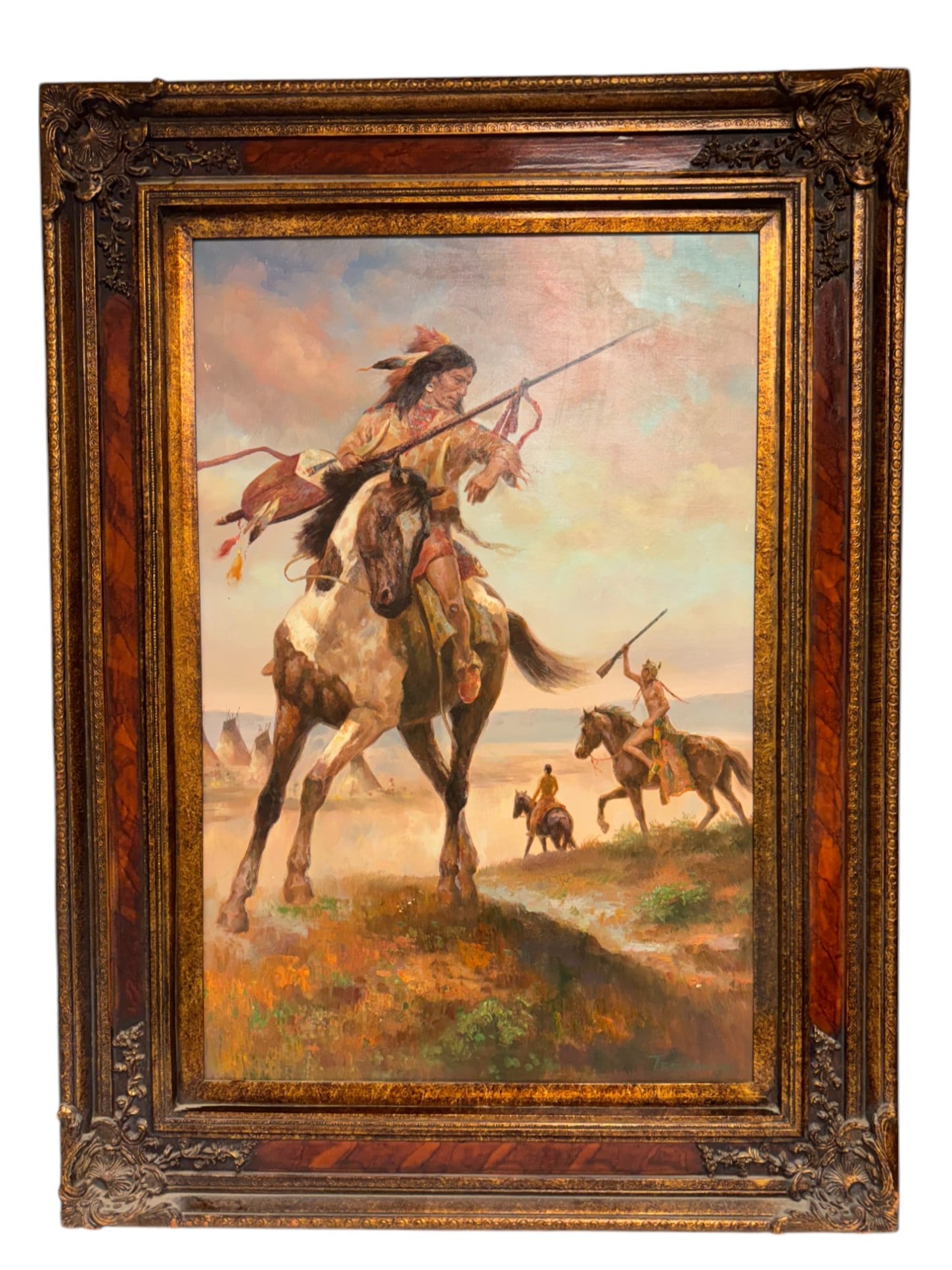 Troy Denton Oil on Canvas Recognized artist: Native American Warriors (1 of 15)