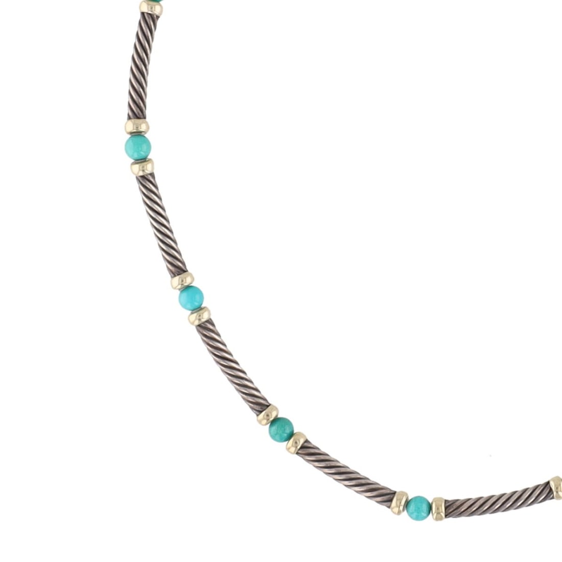David Yurman 14K White Gold Turquoise Sterling Necklace (1 of 6)