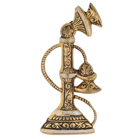 Spain Damascene Telephone Brooch 6.7g