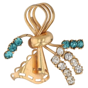 Vintage 1940s Sky Blue Crystal Brooch/Pendant 6.3g