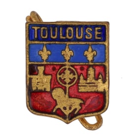 Vintage, French, Toulouse Enamel Lapel Pin, Souvenir Enamel Pin, 1.1g