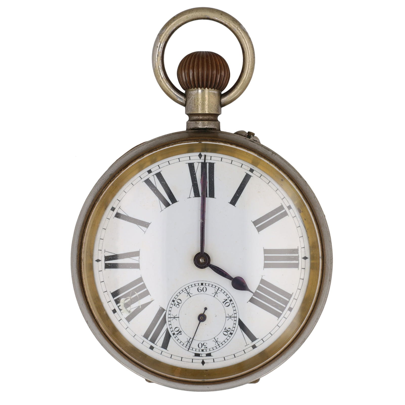 Swiss Argentan Goliath Pocket Watch - Enormous, German Silver Plate, Not Working, 192.2g (1 of 4)