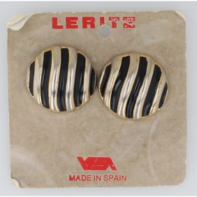 Vintage Spanish LERITZ Couture Button Earrings