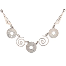 Beautiful Mexico Sterling Silver Artisan Necklace