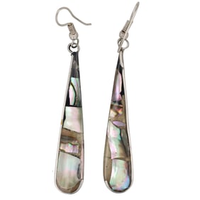 Lovely Sterling Silver Abalone Earrings