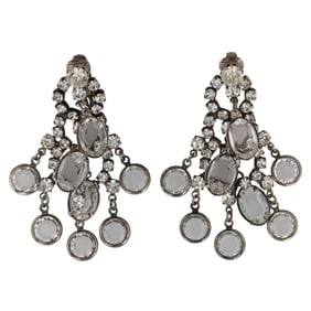 Stunning, Vintage Crystal Chandelier Costume Earrings