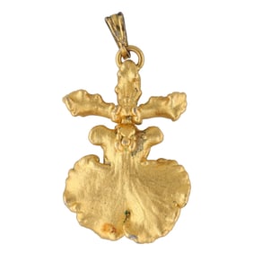 22k Gold Plated Vintage RISIS Singapore Dancing Lady Orchid Pendant