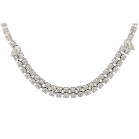 Stunning Vintage KRAMER Rhodium Plated Rhinestone Choker