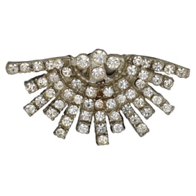 Art Deco Rhinestone Fan Brooch, Classic Elegance