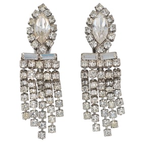 Weiss Art Deco Rhinestone Chandelier Earrings