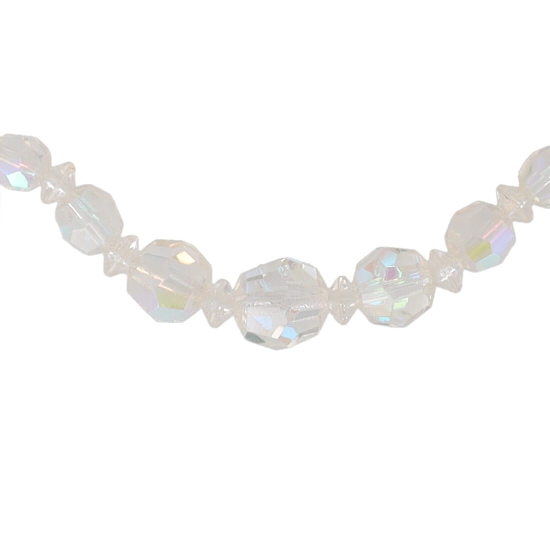 Mid-Century Aurora Borealis Adjustable Choker Necklace: Mid-Century Aurora Borealis Adjustable Choker Necklace 14.3g