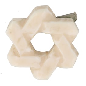 Antique Bone Trombone Clasp Star of David Brooch