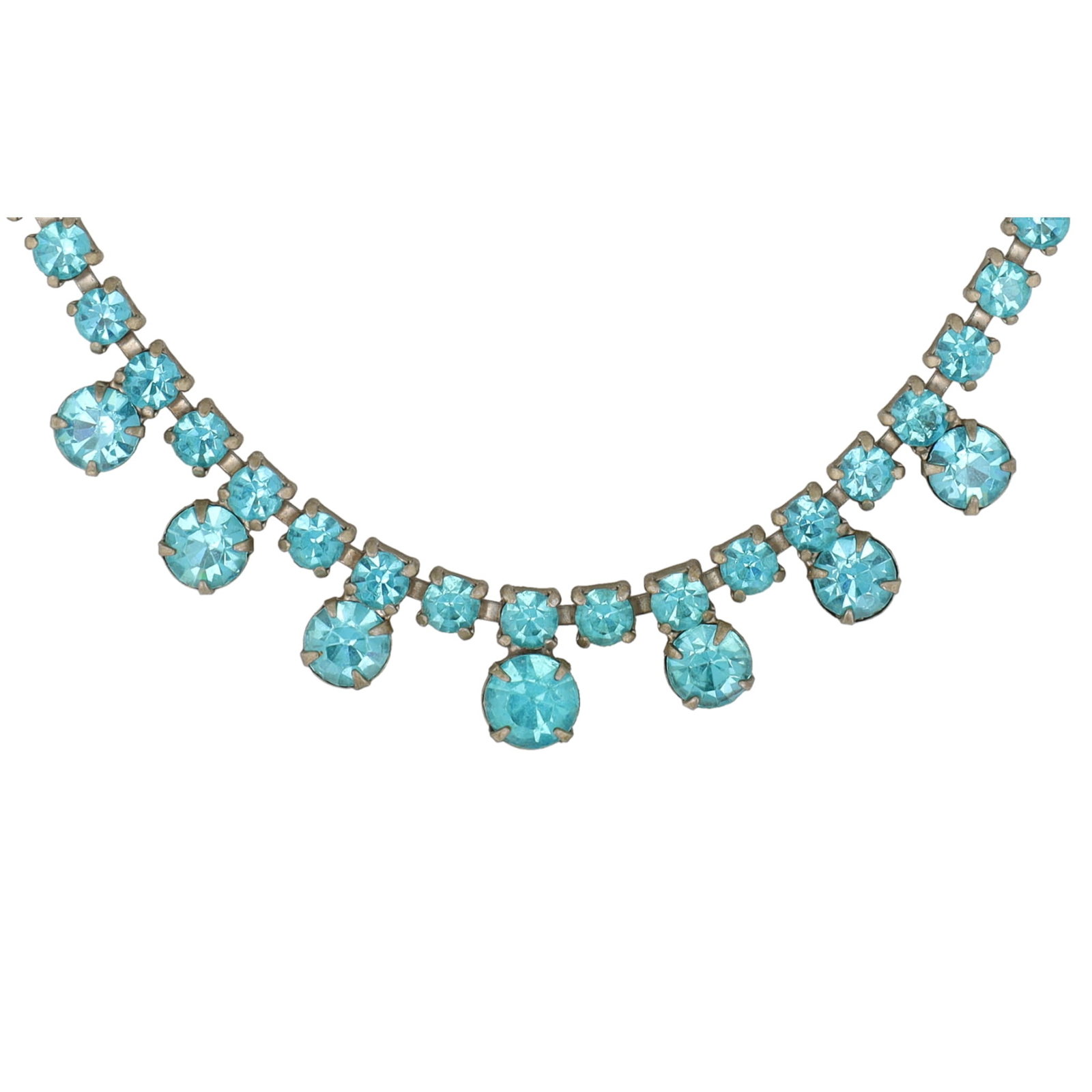 Mid-Century Vivid Blue Rhinestone Choker: Mid-Century Vivid Blue Rhinestone Choker