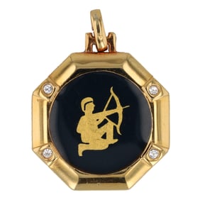 Movitex Archer Gold Tone Rhinestone Pendant