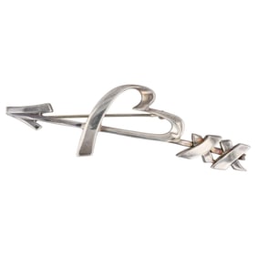 Tiffany & Co. Sterling Silver Paloma Picasso Heart and Arrow Brooch