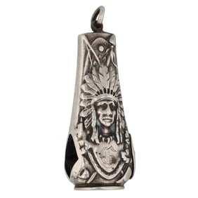 Native American Chief Sterling Silver Cigar/Cigarette Cutter