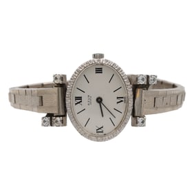 Stunning AZUR Geneve, Swiss Ladies White Gold Plated Rhinestone Watch