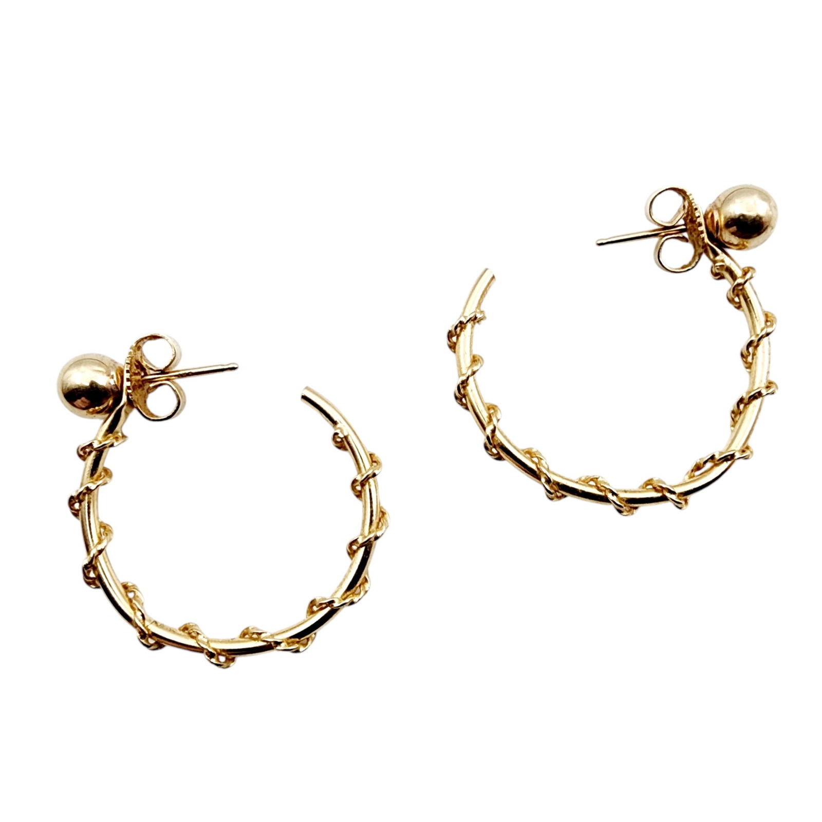 14k Gold 2-Piece Post and Hoop Earrings (1 of 6)